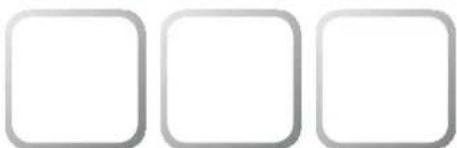 Three empty rounded square shapes arranged horizontally (no text or symbols)