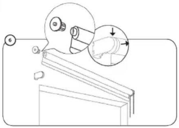 Technical diagram showing mechanical assembly with labeled parts and a magnified inset view of a cylindrical component.