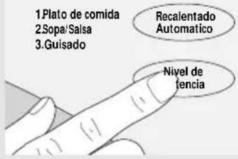 1.Plato de comida 2.Sopa/Salsa 3.Guisado Recalentado Automatico Nivel de tencia