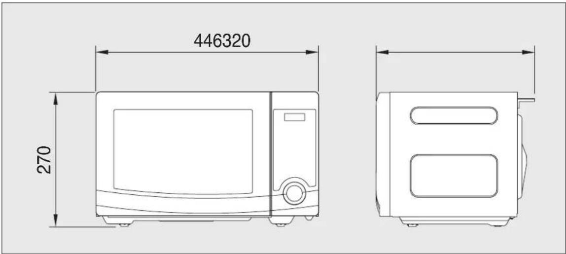 DAEWOO KOR-6LZS - El espacio mínimo necesario que debe haber sobre la parte superior del horno es de 10 cm. - 3