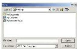 Open File list: Desktop My Documents My Computer My Network Files File name: File path: .PCG Fm1.2.1.psd Open Cancel