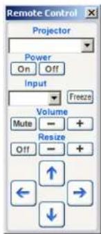 Remote Control Projector Power On Off Input Volume Mute - + Resize Off - + ← → ↓