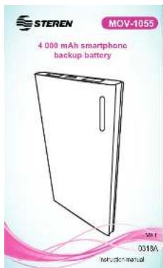 STEREN MOV-1055 4 000 mAh smartphone backup battery SMA 0318A Ref:akor manual