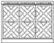 Labeled diagram of a 17-inch oven with numbered components for identification