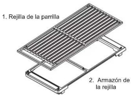 1. Rejilla de la parrilla 2. Armazón de la rejilla