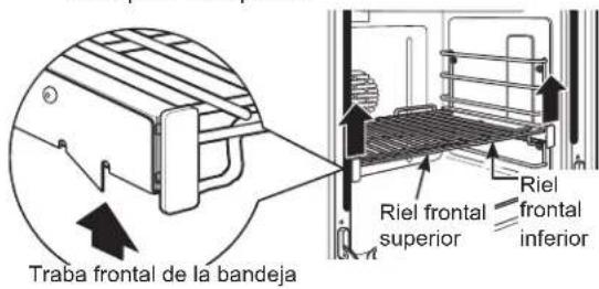 Traba frontal de la bandeja Riel frontal superior Riel frontal inferior