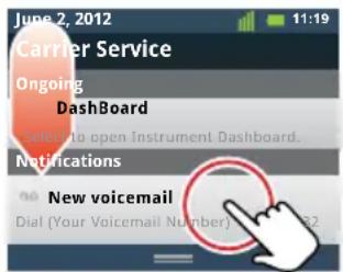 June 2, 2012 Carrier Service Ongoing Dashboard Select to open Instrument Dashboard. Notifications New voicemail Dial (Your Voicemail Number)