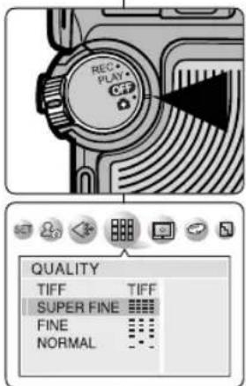 REC PLAY QUALITY TIFF TIFF SUPER FINE FINE NORMAL