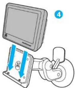 Diagram showing a mounted device with blue arrows indicating motion or force direction, labeled with number 4.