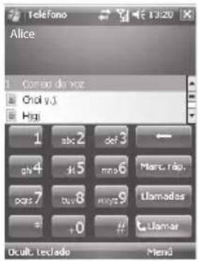 Telefano Alice 1 Corso de voz Chol y.3 Higi 1 abc 2 def 3 ph 4 #5 mno 6 Marc. Rap. pas 7 buy 8 mye 9 Llamadas -0 # Dcult. Leclado Mená