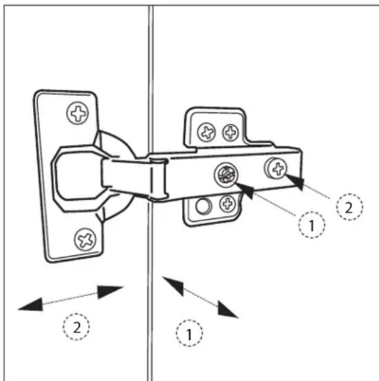 Technical diagram of a pair door handle assembly with numbered parts and directional arrows indicating assembly orientation.