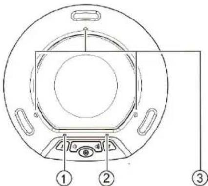 Technical diagram of a circular device with labeled components and connection lines