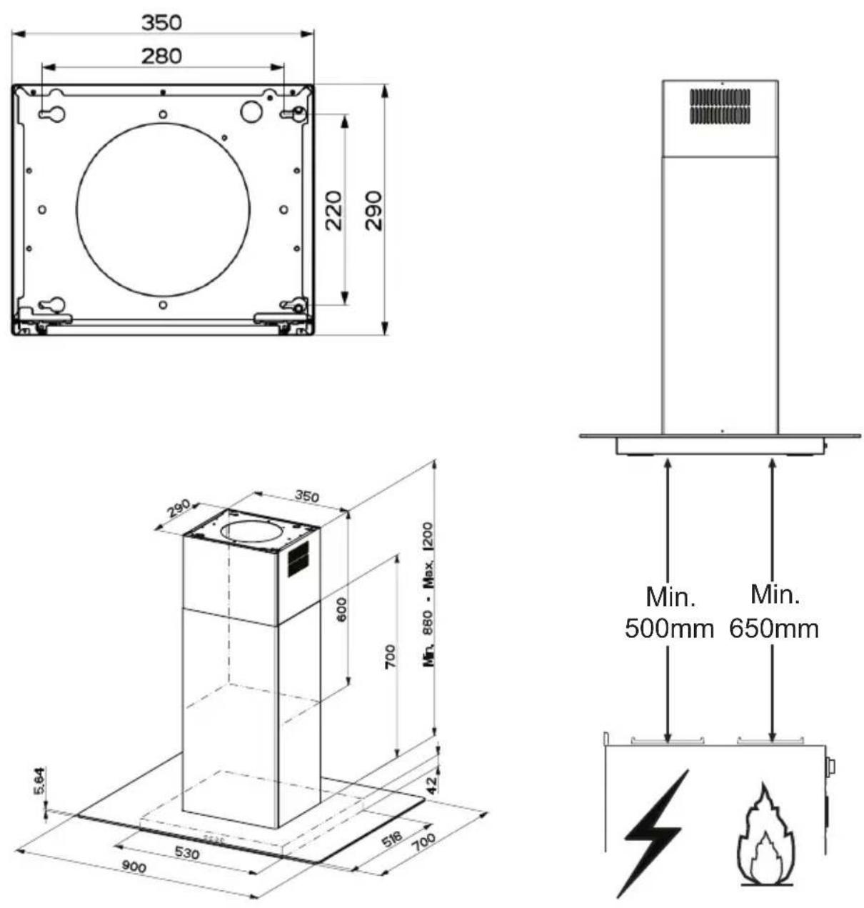 Mabe CM9018P2I - Dimensiones - 1