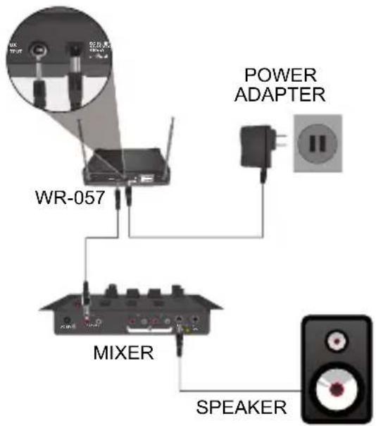 WR-057 POWER ADAPTER MIXER SPEAKER