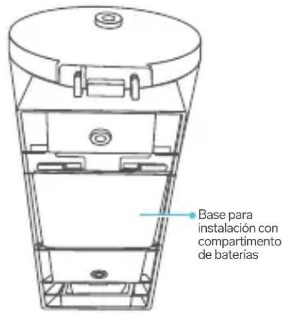 Base para instalación con compartimento de baterías
