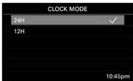 CLOCK MODE 24H 12H 10:45pm
