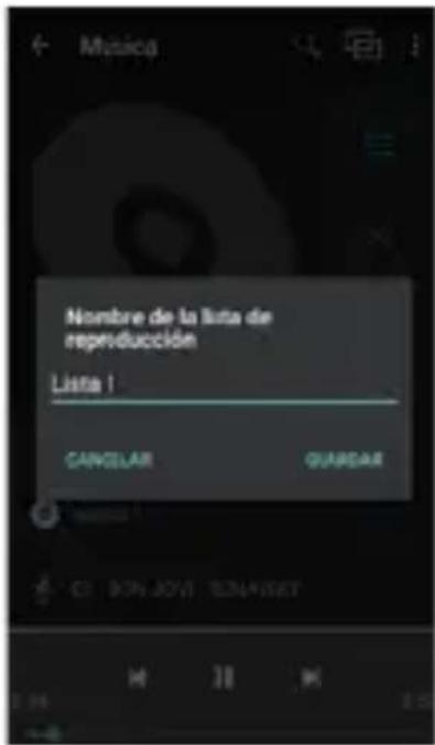 Música Nombre de la lista de reproducción Lista 1 CANCELLAR QUARGAS