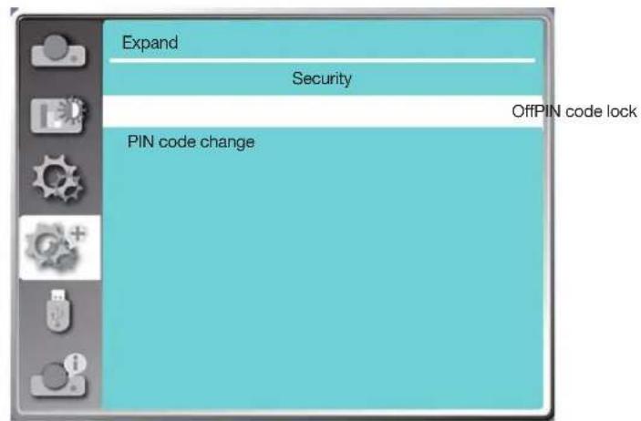 Expand Security OffPIN code lock PIN code change