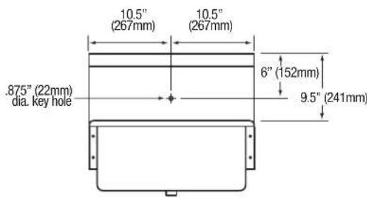 10.5" (267mm) 10.5" (267mm) .875" (22mm) dia. key hole 6" (152mm) 9.5" (241mm)