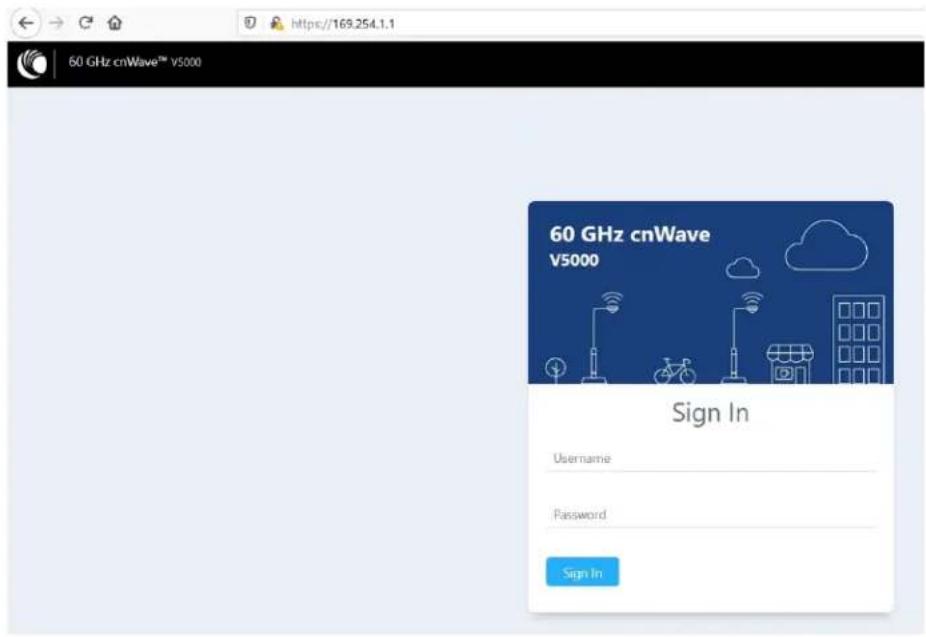 60 GHz cnWave™ v5000 60 GHz cnWave V5000 Sign In Username Password Sign In