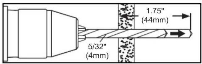 1.75" (44mm) 5/32" (4mm)