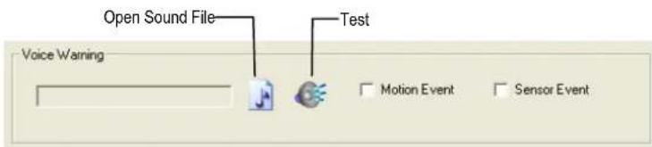 Open Sound File Test Voice Warning Motion Event Sensor Event