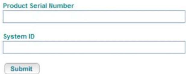 Product Serial Number System ID Submit