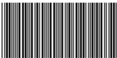Black and white barcode image with vertical stripes, no text or symbols present