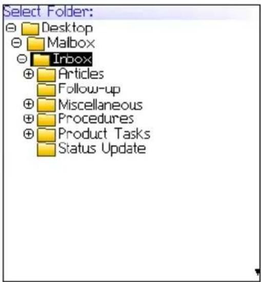 Select Folder: Desktop Mailbox Inbox Articles Follow-up Miscellaneous Procedures Product Tasks Status Update
