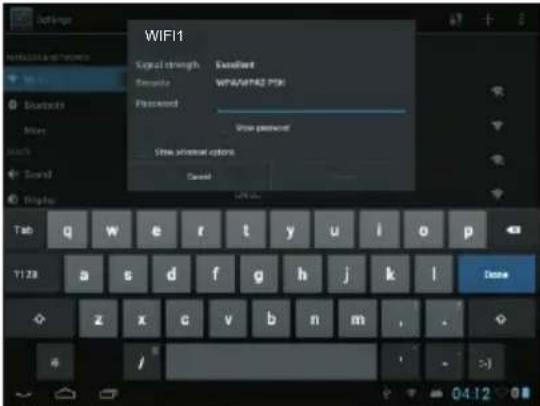 WIFI1 Signal strength Excellent Remote WiFi/WR2 PIN Password Show password Show virtual options Cancel Tab q w e r t y u i o p Y128 a s d f g h j k l Done z x c v b n m , .