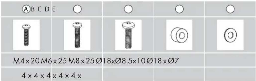 A B C D E M4×20 M6×25 M8×25 Ø18ר8.5×10 Ø18ר7 4×4×4×4×4×