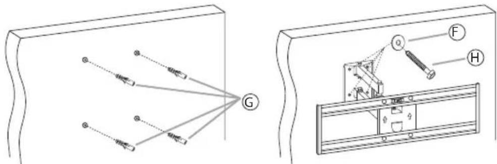 Technical diagram showing two mechanical or electrical setups with labeled components and directional arrows, including a magnified view of a device labeled G and H.