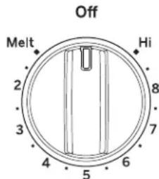 Off Melt 2 3 4 5 6 7 8 Hi