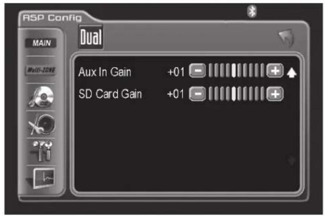 ASP Config Dual Main Multi-ZONE Aux In Gain +01 SD Card Gain +01