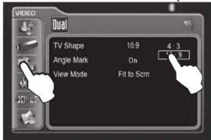VIDEO Dual TV Shape 16.9 4:3 Angle Mark On View Mode Fit to Scm