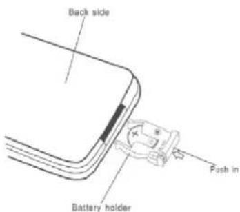 Back side Battery holder Push in