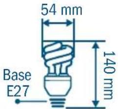 54 mm 140 mm Base E27