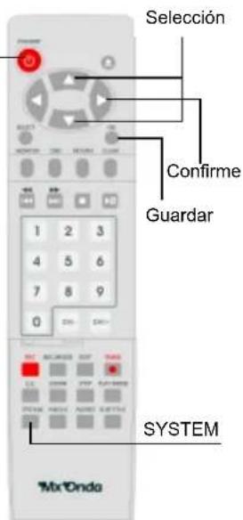 Selección Confirme Guardar SYSTEM MxOndo