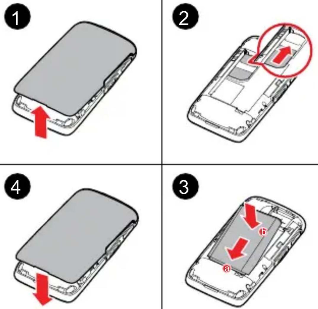 HUAWEI U3220 - Cómo insertar la tarjeta USIM y la batería - 1