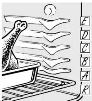 Illustration showing a duck on a ladder with wavy lines above and labeled vertical letters E, D, C, B, A, R in the background.