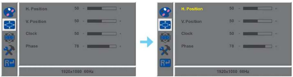 H. Position 50 - V. Position 50 - Clock 50 - Phase 78 - 1920x1080 60Hz H. Position 50 - V. Position 50 - Clock 50 - Phase 78 -