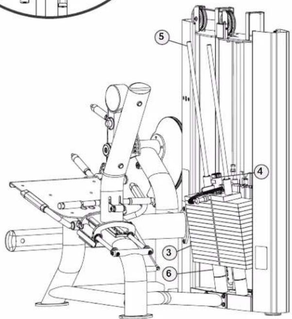 Technical diagram of an industrial machine with numbered components for identification