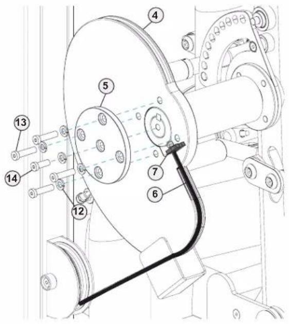 Technical diagram of a mechanical assembly with numbered components for identification