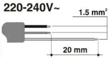 220-240V~ 1.5 mm² 20 mm