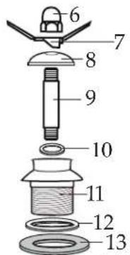 Exploded view diagram of a mechanical assembly with numbered parts for identification