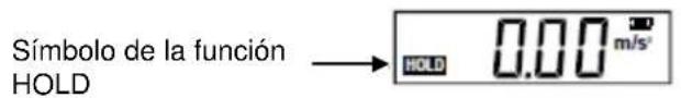 Símbolo de la función HOLD → 0.00 m/s² HOLD