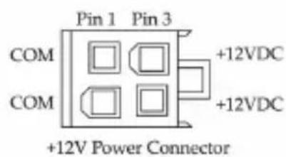 Pin 1 Pin 3 COM +12VDC COM +12VDC +12V Power Connector