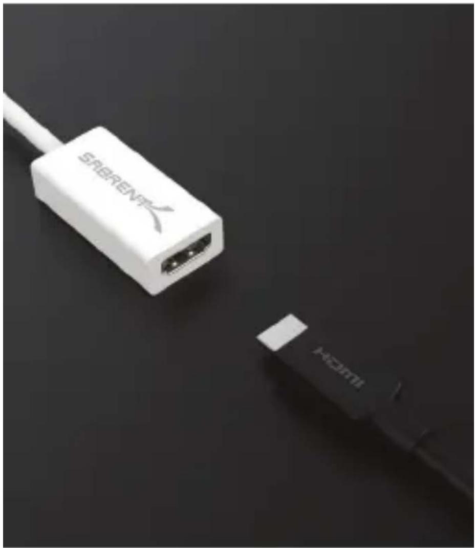 Sabrent DA-MD4K - Connect a HDMI cable coming from your display to the Sabrent Mini DisplayPort Adapter - 1