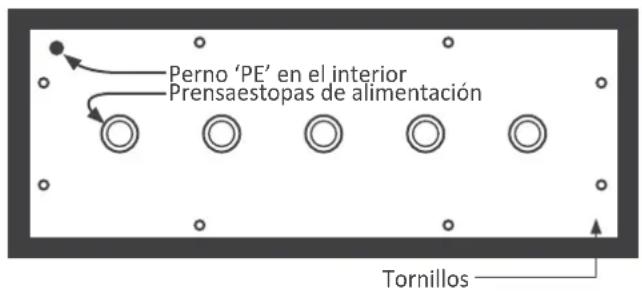 Perno 'PE' en el interior Prensaestopas de alimentación Tornillos