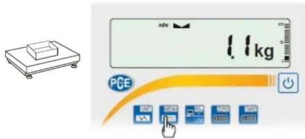PCE Instruments SDF 300 - Inscribir el valor de tara a la memoria: - 1